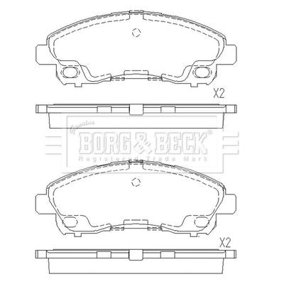 Genuine Borg & Beck Brake Pads Front fits Canter FE5 6 0112 BBP2664 Borg & Beck  - Dynamic Drive