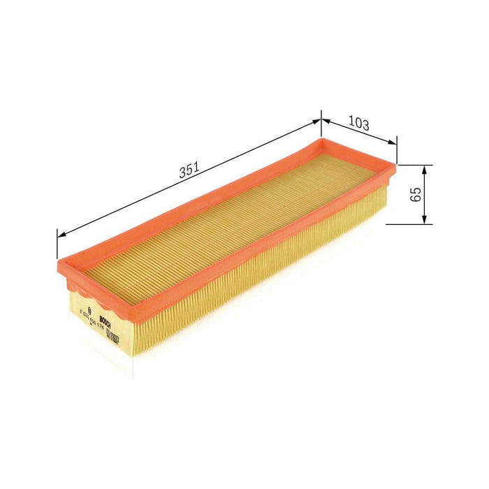 Genuine Bosch Car Air Filter S0174 fits Peugeot 206 - 1.4 - 98-12 F026400174