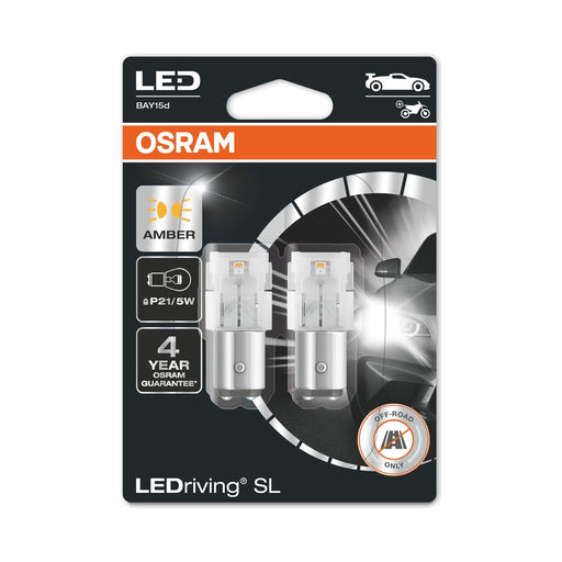 Osram LEDriving SL, P21/5W, Amber, LED signal lamps, Off-road only, non ECE, Dou Osram  - Dynamic Drive