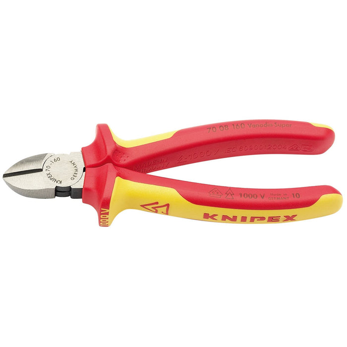 Draper Knipex 70 08 160UKSBE VDE Fully Insulated Diagonal Side Cutters, 160mm