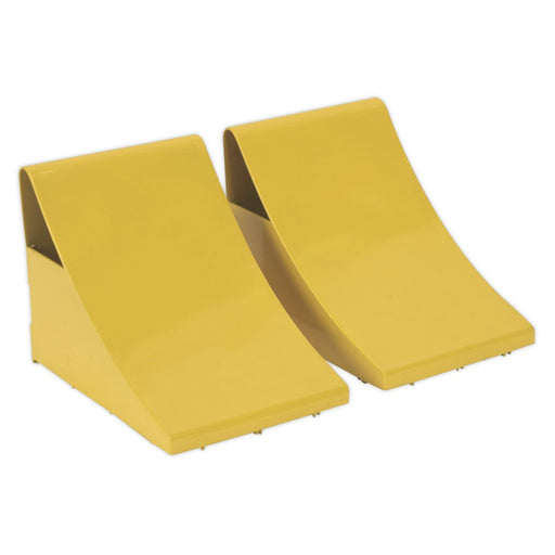 Sealey Heavy-Duty Steel Wheel Chocks 4kg Pair WC05 Sealey  - Dynamic Drive