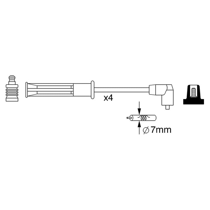 Genuine Bosch Ignition Lead Bw253 fits Renault Clio - 1.2 - 00-13 0986357253