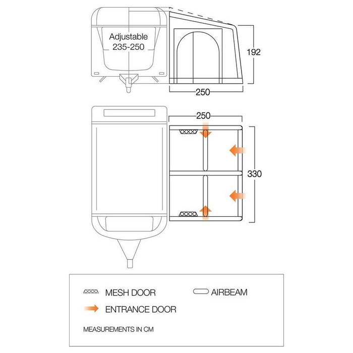 Vango Balletto Air 330 Elements ProShield Caravan Awning Vango  - Dynamic Drive