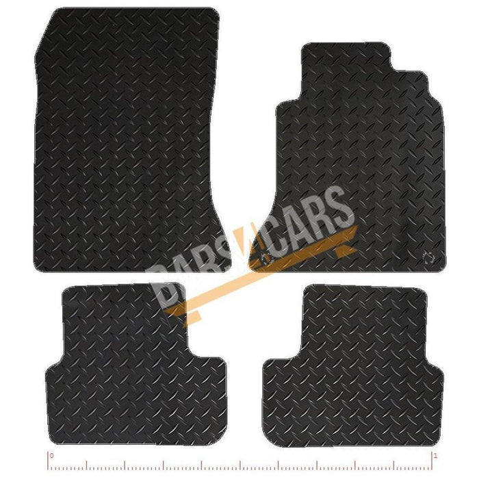 White Trim Tailored Black Rubber Car Mats for Mercedes Cla 13> Set of 4 With 2 Clips UKB4C  - Dynamic Drive