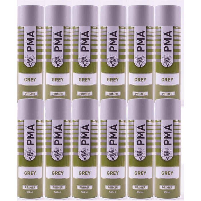 12x Autotek Professional Grey Primer 500Ml Spray Paint High Coverage