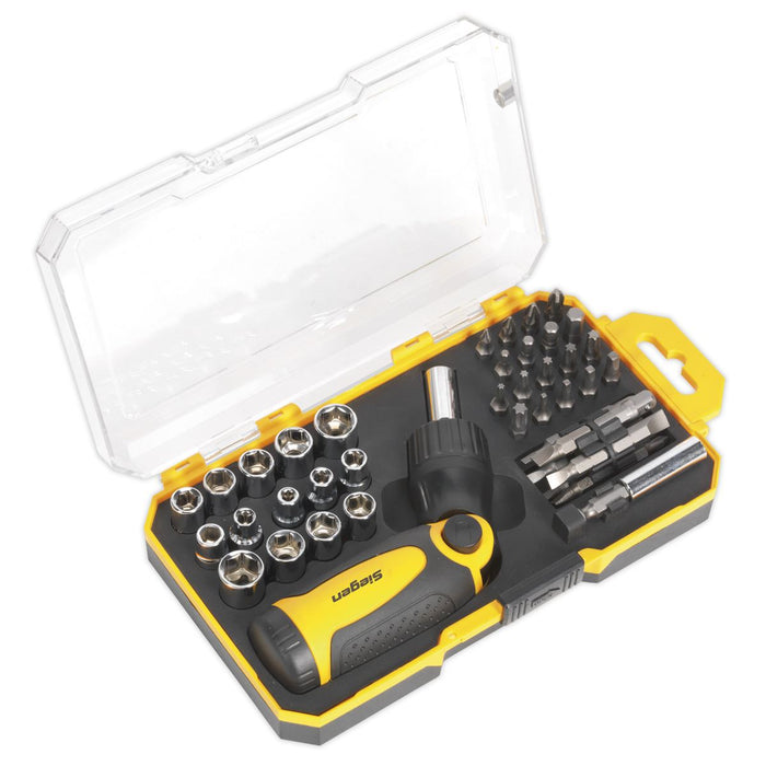 Siegen by Sealey Socket & Bit Set 46Pc Ratchet Screwdriver Siegen by Sealey  - Dynamic Drive