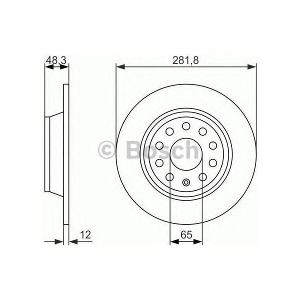 Bosch Brake Discs Pair fits VW Tiguan TDi|TDi BlueMotion - 2.0 - 07-18