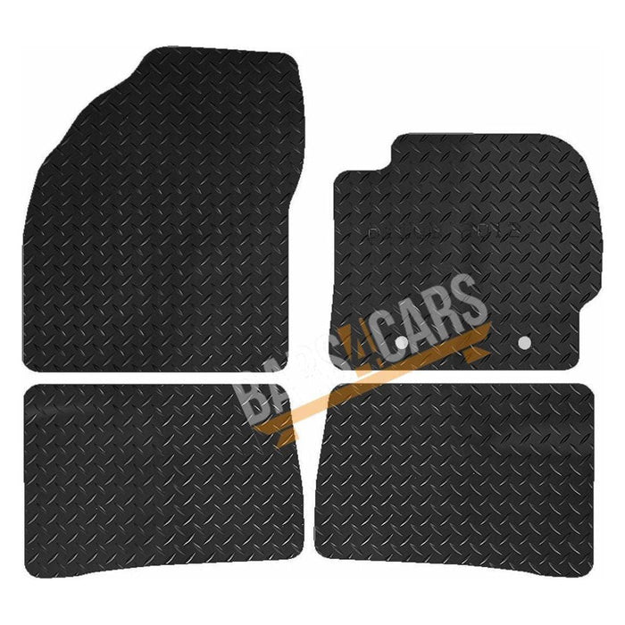 White Trim Tailored Black Rubber Car Mats for Toyota Prius 12> Set of 4 With 2 Clips UKB4C  - Dynamic Drive