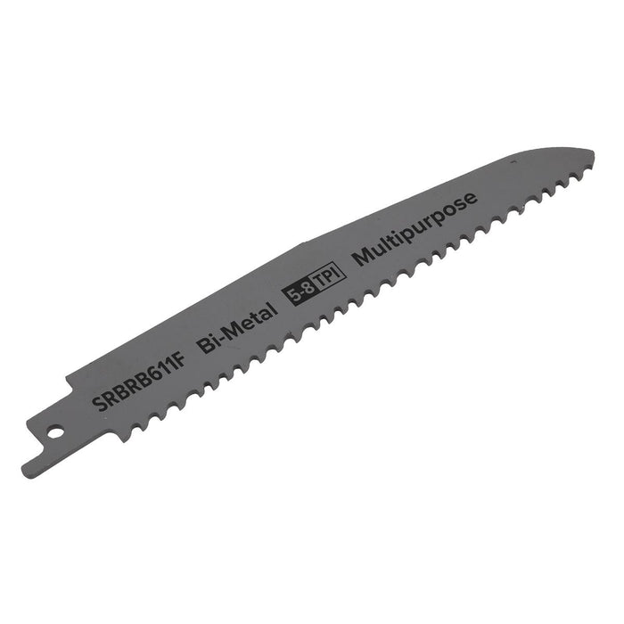 Sealey Reciprocating Saw Blade Multipurpose 150mm 5-8tpi Pack of 5 SRBRB611F