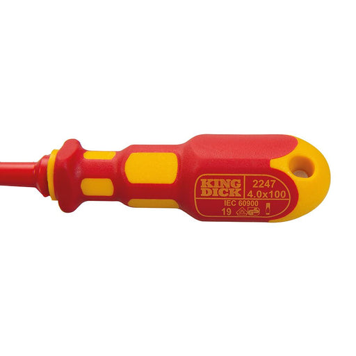 King Dick VDE Slotted Screwdriver 4 x 100mm King Dick  - Dynamic Drive