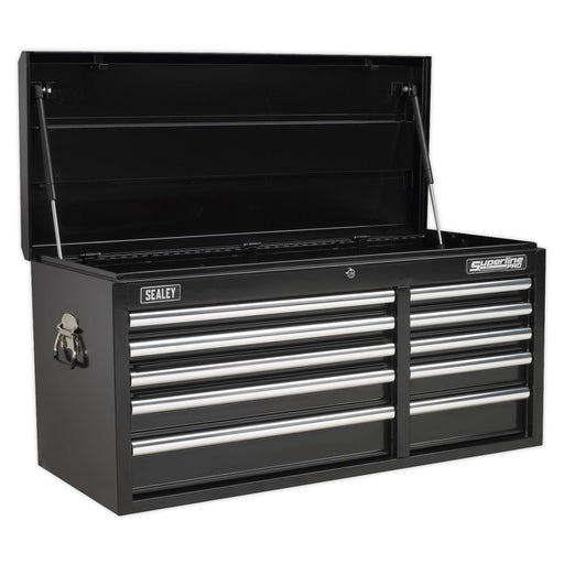 Sealey Topchest 10 Drawer with Ball-Bearing Slides Heavy-Duty Black AP41110B Sealey  - Dynamic Drive