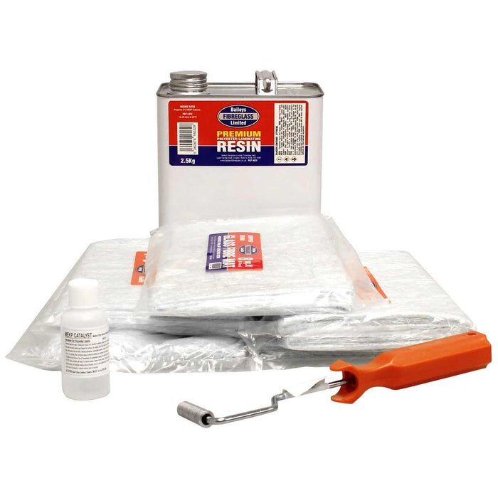 Baileys Fibreglass Repair Kit with Bubble Burster (40 sq ft) for Professional R Baileys  - Dynamic Drive