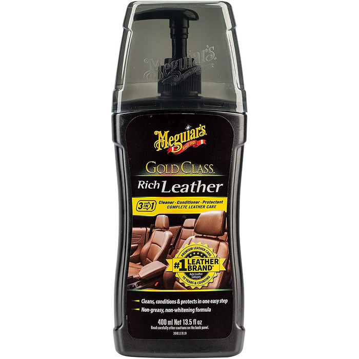 2x Meguiar's G17914EU Gold Class Rich Leather Cleaner and Conditioner 400ml Meguiar's  - Dynamic Drive