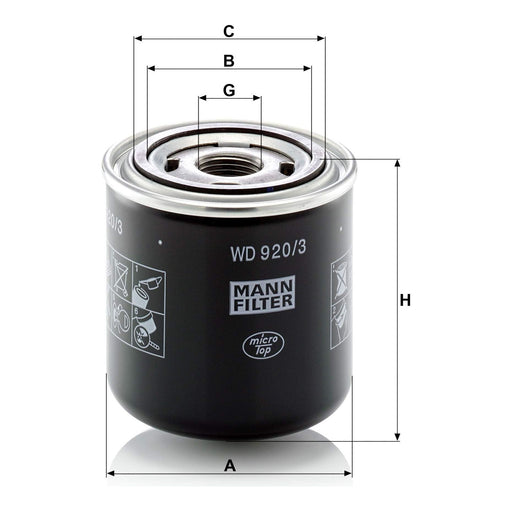 Genuine Mann Oil Filter for JCB WD920/3 Mann & Hummel  - Dynamic Drive