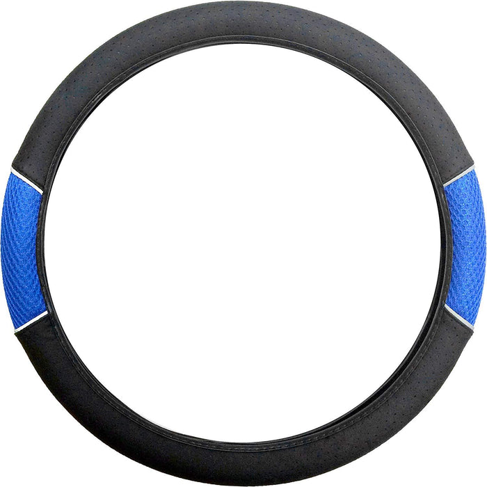 Blue Black Steering Wheel Cover Soft Grip Mesh Look for Honda Jazz All Years UKB4C  - Dynamic Drive