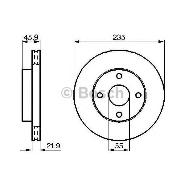 Bosch Brake Discs Pair fits Mazda 323 F - 1.6 - 98-03 0986478787