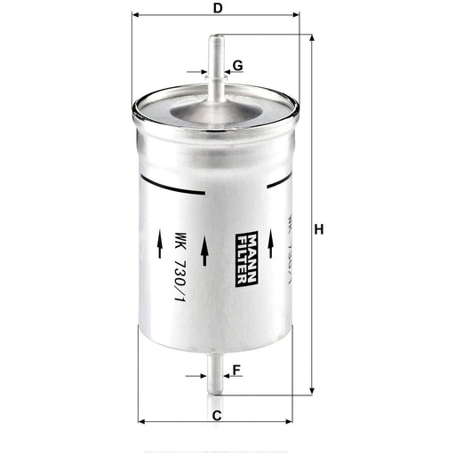 Genuine Mann Fuel Filter for AudiSeatSkodaNewBeetleGolf WK730/1 Mann & Hummel  - Dynamic Drive