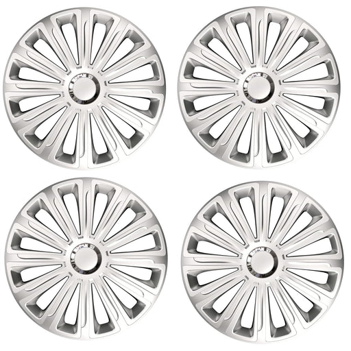 16" Silver Multi-Spoke Wheel Trims Hub Caps Covers Protectors Set of 4 ABS Versaco  - Dynamic Drive