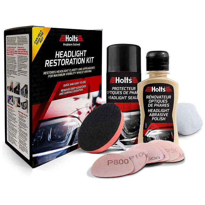 Holts Car Headlight Restoration Kit Restore Clarity & Appearance MOT HREP0031A Holts  - Dynamic Drive