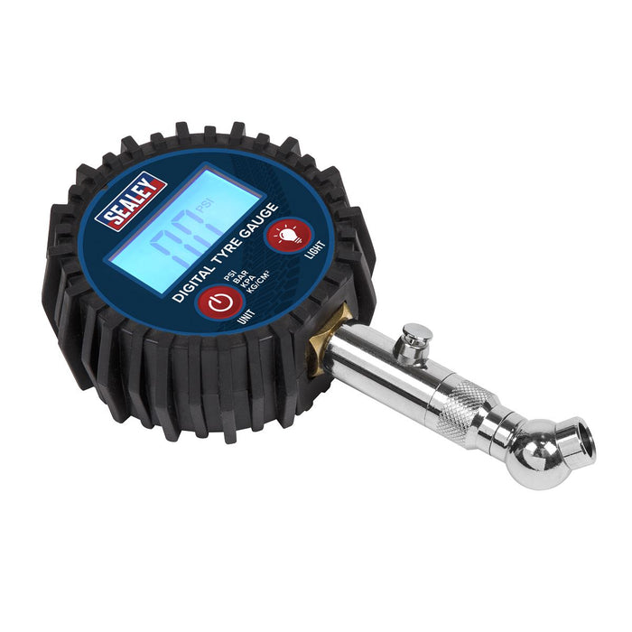 Sealey Digital Tyre Pressure Gauge with Swivel Head & Quick Release TST001 Sealey  - Dynamic Drive