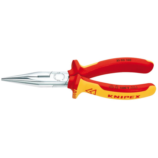 Draper Knipex 25 06 160 SBE Fully Insulated Long Nose Pliers, 160mm 81238 Draper  - Dynamic Drive