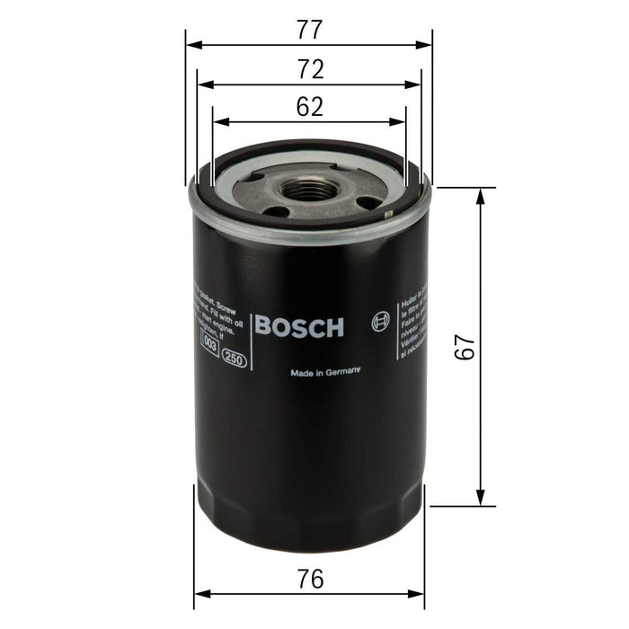 Genuine Bosch Car Oil Filter P3300 fits Fiat Punto 60 - 1.2 - 99-12 0451103300