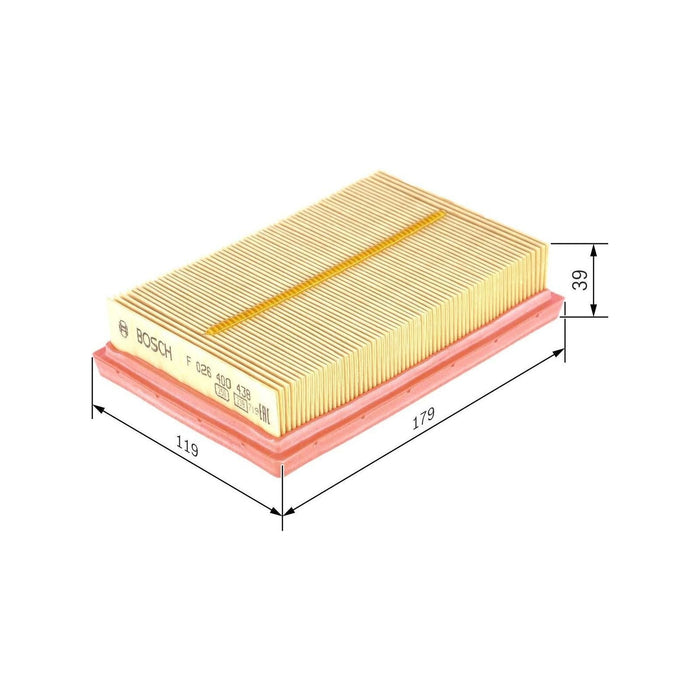 Genuine Bosch Car Air Filter S0438 fits Toyota Aygo VVTi - 1.0 - 14- F026400438