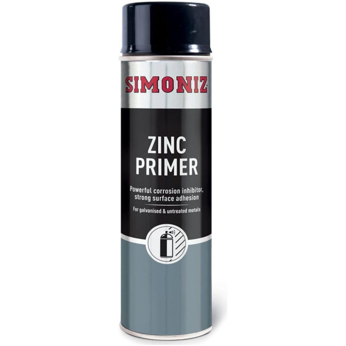 6x Simoniz Zinc Metal Primer Auto Car Spray Paint 500ml Aerosol SIMP10D