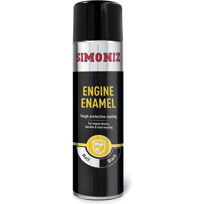 6x Simoniz Matt Black Engine Enamel One Coat Tough Paint Spray Aerosol Can 500ml Simoniz  - Dynamic Drive