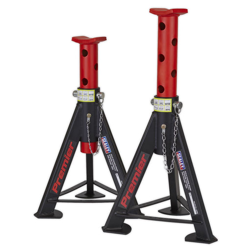 Sealey AXLe Stands (Pair) 6 Tonne Capacity per Stand Red AS6R Sealey  - Dynamic Drive