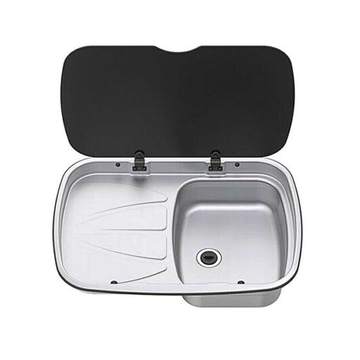 Thetford Argent Sink with Left Hand Drainer and Black Glass Lid Thetford  - Dynamic Drive