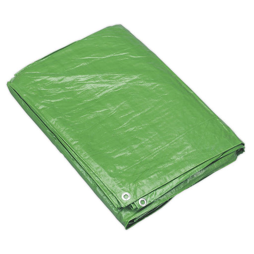 Sealey Tarpaulin 2.44 x 3.05m Green TARP810G Sealey  - Dynamic Drive