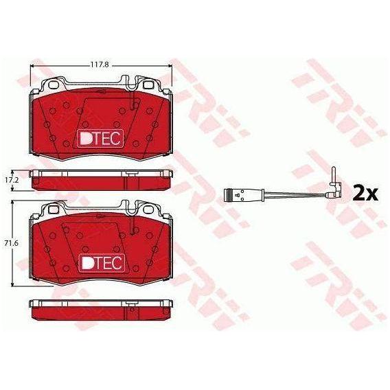 Genuine TRW Brake Pads (Front) (R90) (Dtec) GDB1543DTE