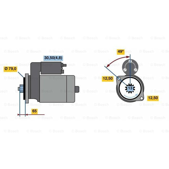 Genuine Bosch Starter Motor fits VW Tiguan TDi|TDi BlueMotion - 2.0 - 07-18 0001