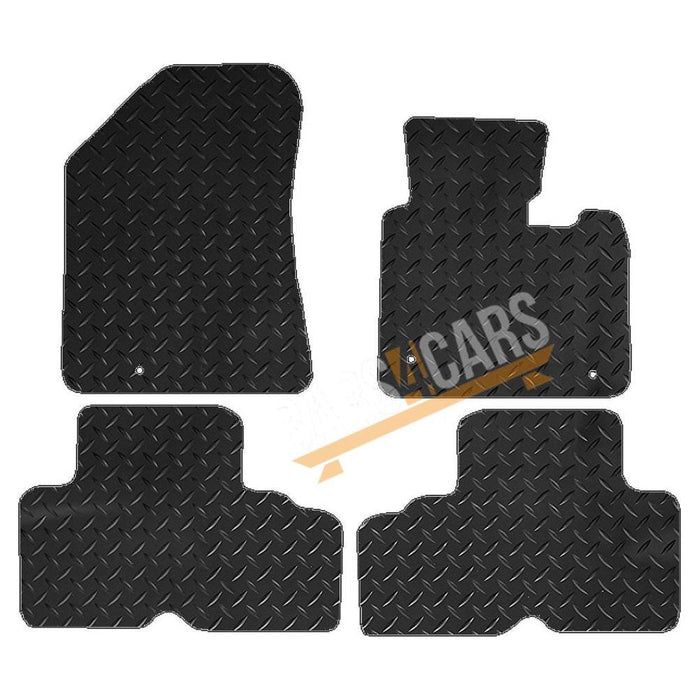 Blue Trim TailoBlue Rubber Car Mats for Kia Carens 13> Set of 3 With 3 Clips UKB4C  - Dynamic Drive