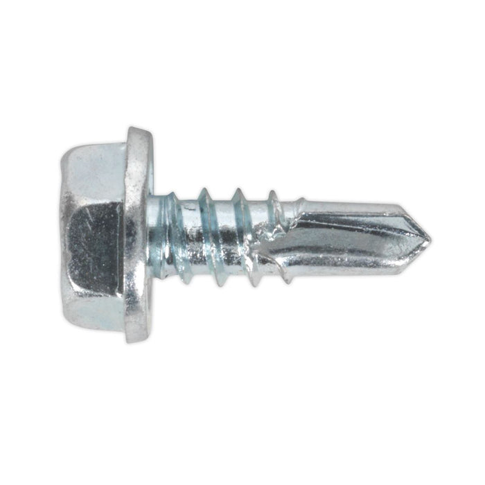 Sealey Self Drilling Screw 4.8 x 13mm Hex Head Zinc Pack of 100 SDHX4813