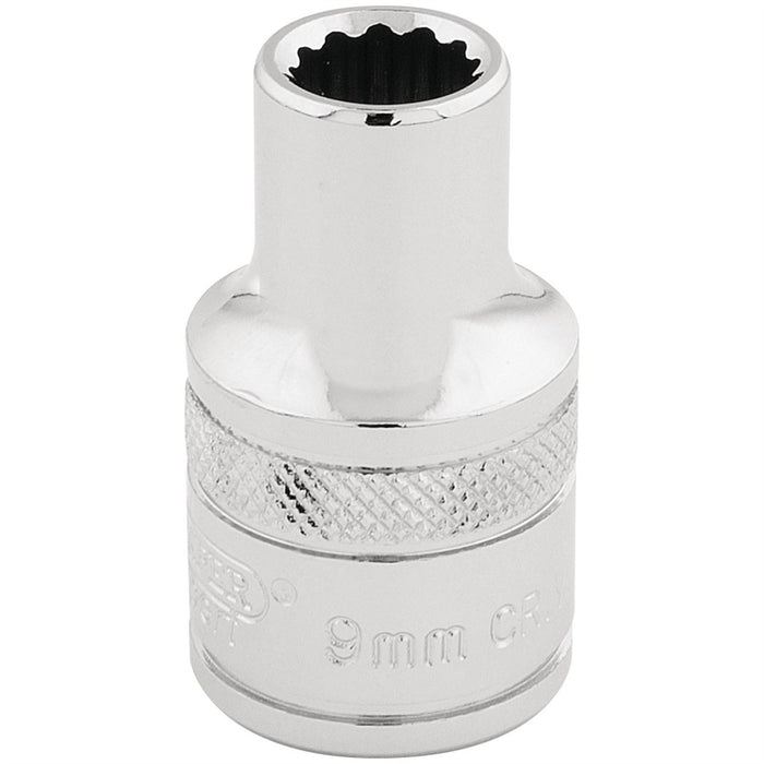 Draper HI-TORQ 12 Point Socket, 1/2" Sq. Dr., 9mm 33089