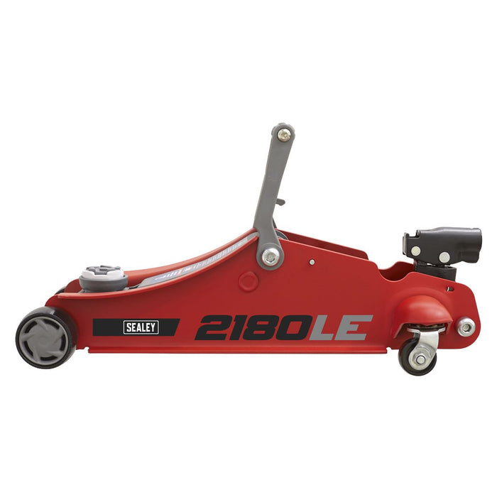 Sealey 180 Handle Low Profile Short Chassis Trolley Jack 2 Tonne - Red 2180LE Sealey  - Dynamic Drive