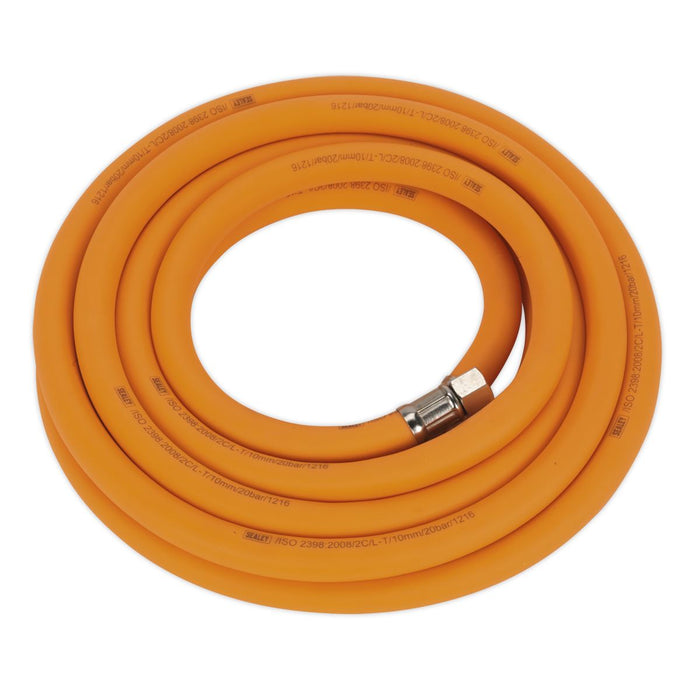 AIR HOSE 5M X 10MM HYBRID HIGH VISIBILITY WITH 1/ Sealey  - Dynamic Drive