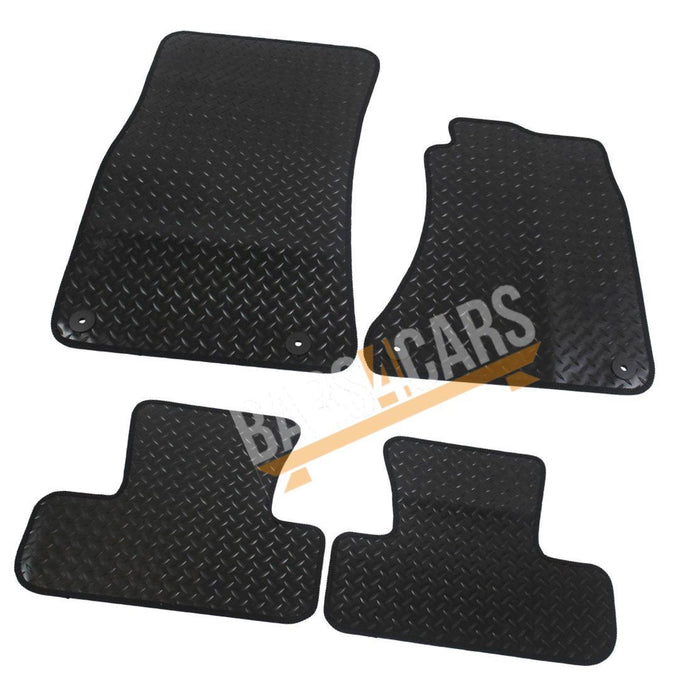 White Trim Tailored Rubber Car Mats for Audi Q5 08 ON Set of 4 With 4 Clips UKB4C  - Dynamic Drive