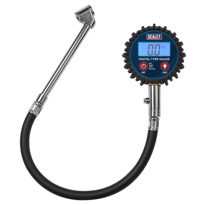 Sealey Digital Tyre Pressure Gauge with Twin Push-On Connector TST003 Sealey  - Dynamic Drive