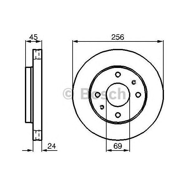 Genuine Bosch Brake Discs Pair fits Volvo V40 - 2.0 - 96-99 0986478531