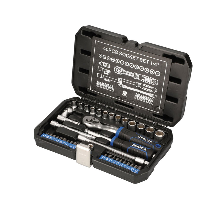 Draper HI-TORQ Metric Socket Set, 1/4" Sq. Dr. (40 Piece) 21441 Draper  - Dynamic Drive