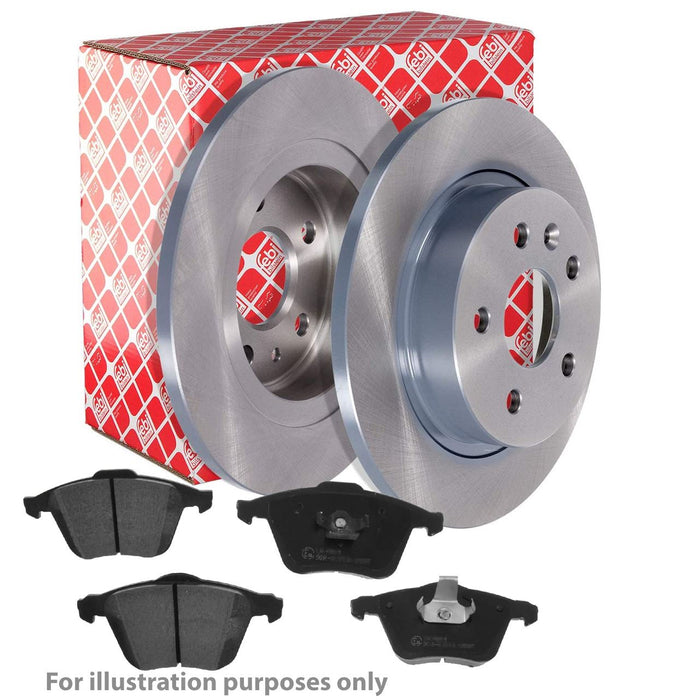 Genuine FEBI Front Brake Discs & Pads Set Solid for Smart Fortwo