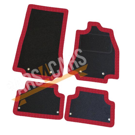 Fully Tailored Red Trim Carpet Mats for Jaguar Xf 14 Set of 4 With 8 Clips UKB4C  - Dynamic Drive