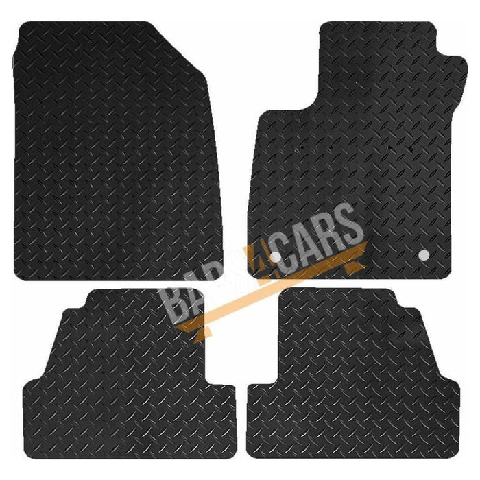 White Trim Tailored Rubber Car Mats for Vauxhall Mokka 12> Rhd Set of 4 With 2 Clips UKB4C  - Dynamic Drive