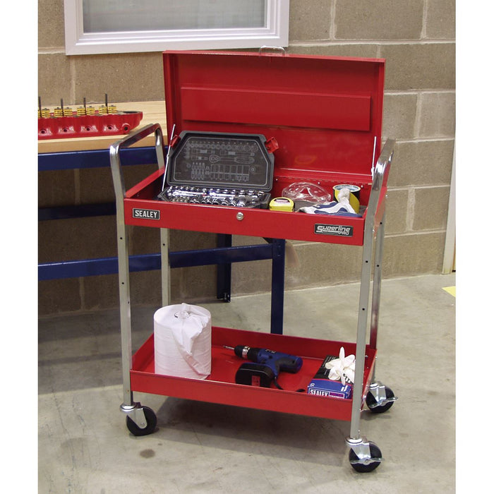 Sealey Trolley 2-Level Heavy-Duty with Lockable Top CX104 Sealey  - Dynamic Drive