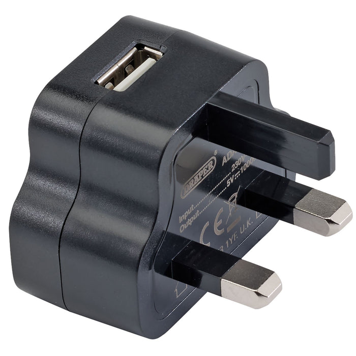 Draper 230V USB Charger, 1 Amp 93038 Draper  - Dynamic Drive