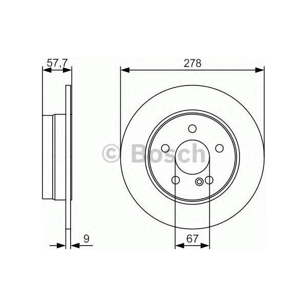 Bosch Brake Discs Pair fits Mercedes-Benz C C180 CGi BlueEFFICIENCY|Kompressor -