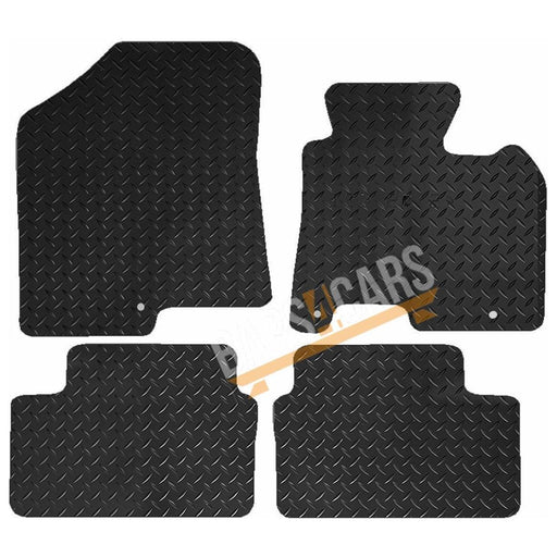 Fully Tailored Silver Trim Rubber Mats fits I30 12> Set of 4 With 3 Clips UKB4C  - Dynamic Drive